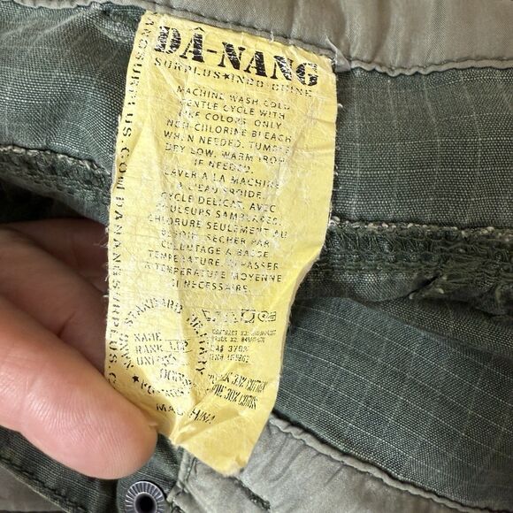 Da-Nang Camo Cargo Pants Embroidered Womens Sz Small Silk Cotton Straight Leg - Picture 16 of 16